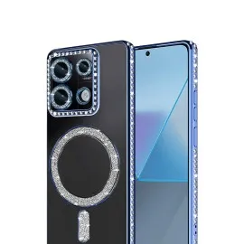 Newface Xiaomi Redmi Note 13 Pro 4G Joke Simli Magneticsafe Kılıf - Mavi