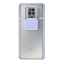 Newface Xiaomi Redmi Note 9 Pro Kılıf Palm Buzlu Kamera Sürgülü Silikon - Lila