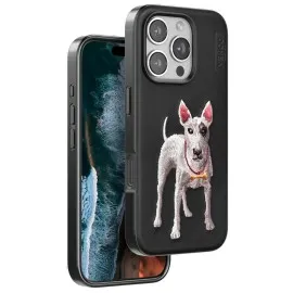 Venco Iphone 16 Pro Max Perma Desenli Kapak - Siyah