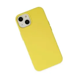 Newface Iphone 14 Kılıf Nano Içi Kadife Silikon - Sarı