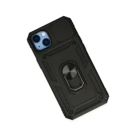 Newface Iphone 14 Plus Kılıf Pars Lens Yüzüklü Silikon - Siyah