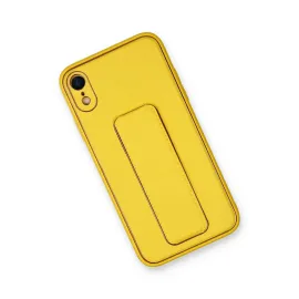 Newface Iphone Xr Kılıf Coco Deri Standlı Kapak - Sarı