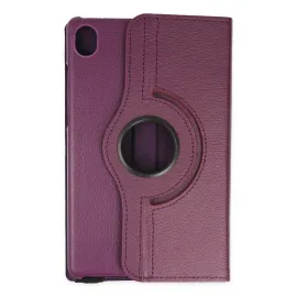 Newface Lenovo Tab M8 Kılıf 360 Tablet Deri Kılıf - Mürdüm