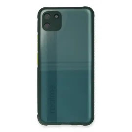 Newface Realme C11 Kılıf Miami Şeffaf Silikon - Koyu Yeşil