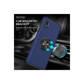 Newface Samsung Galaxy A01 Core Kılıf Elit Yüzüklü Kapak - Lacivert