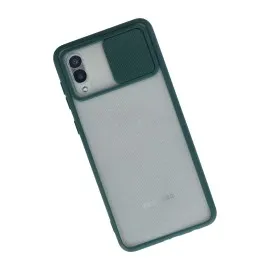 Newface Samsung Galaxy A02 Kılıf Palm Buzlu Kamera Sürgülü Silikon - Yeşil