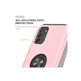 Newface Samsung Galaxy A02S Kılıf Elit Yüzüklü Kapak - Pembe