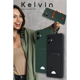 Newface Samsung Galaxy A16 5G Kılıf Kelvin Kartvizitli Silikon - Kırmızı