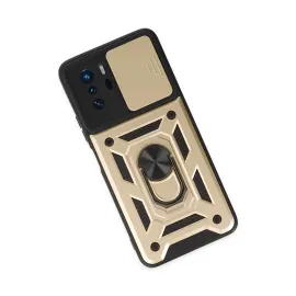 Newface Xiaomi Poco X3 Gt Kılıf Pars Lens Yüzüklü Silikon - Gold