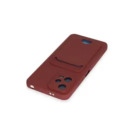 Newface Xiaomi Poco X5 5G Kılıf Kelvin Kartvizitli Silikon - Bordo