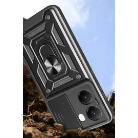 Newface Xiaomi Poco X7 Pro Kılıf Pars Lens Yüzüklü Silikon - Yeşil