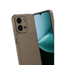 Newface Xiaomi Redmi 15C 4G Auto Focus Karbon Kapak - Kahverengi