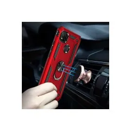Newface Xiaomi Redmi 9C Kılıf Sofya Yüzüklü Silikon Kapak - Rose