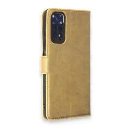 Newface Xiaomi Redmi Note 11 Pro Kılıf Trend S Plus Kapaklı Kılıf - Gold