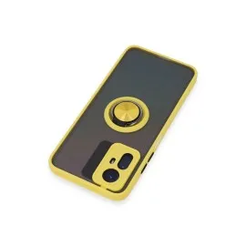 Newface Xiaomi Redmi Note 12S Kılıf Montreal Yüzüklü Silikon Kapak - Sarı