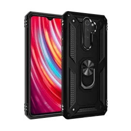Newface Xiaomi Redmi Note 8 Pro Kılıf Sofya Yüzüklü Silikon Kapak - Siyah