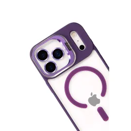 Joko Apple Iphone 17 Pro Max Remim Lensli Magsafe Standlı Kapak - Derin Mor
