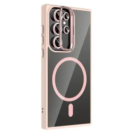 Joko Samsung Galaxy S25 Ultra Remim Lensli Magsafe Standlı Kapak - Pembe