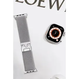 Newface Apple Watch 42Mm Forest Kumaş Kordon - Titan Gri