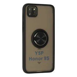 Newface Huawei Y5P Kılıf Montreal Yüzüklü Silikon Kapak - Siyah