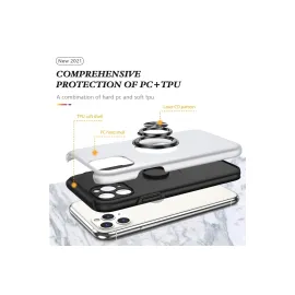 Newface Iphone 11 Pro Max Kılıf Elit Yüzüklü Kapak - Gümüş