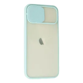 Newface Iphone 12 Kılıf Palm Buzlu Kamera Sürgülü Silikon - Turkuaz