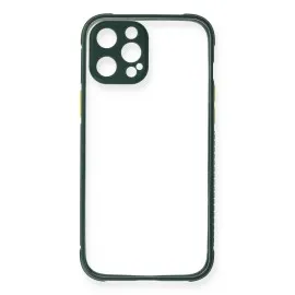 Newface Iphone 12 Pro Kılıf Miami Şeffaf Silikon - Koyu Yeşil