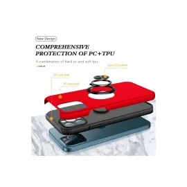 Newface Iphone 12 Pro Max Kılıf Elit Yüzüklü Kapak - Kırmızı