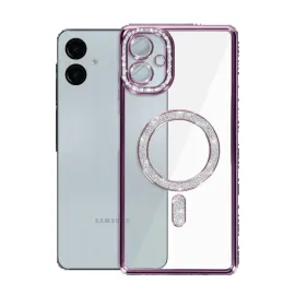 Newface Samsung Galaxy A06 Joke Simli Magneticsafe Kılıf - Derin Mor