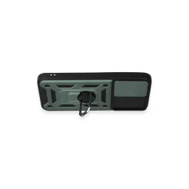 Newface Samsung Galaxy A34 5G Kılıf Pars Lens Yüzüklü Silikon - Yeşil