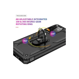 Newface Samsung Galaxy A72 Kılıf Sofya Yüzüklü Silikon Kapak - Siyah