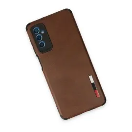 Newface Samsung Galaxy M52 5G Kılıf Loop Deri Silikon - Kahverengi