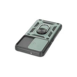 Newface Samsung Galaxy S23 Kılıf Pars Lens Yüzüklü Silikon - Yeşil