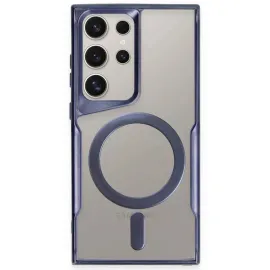 Newface Samsung Galaxy S23 Ultra Kılıf Boyi Magsafe Silikon Kapak - Lacivert