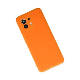 Newface Xiaomi Mi 11 Kılıf Nano Içi Kadife Silikon - Turuncu