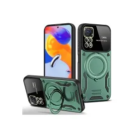 Newface Xiaomi Redmi Note 11 Pro Kılıf Joy Lens Standlı Kapak - Koyu Yeşil
