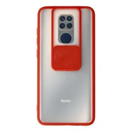 Newface Xiaomi Redmi Note 9 Kılıf Palm Buzlu Kamera Sürgülü Silikon - Kırmızı