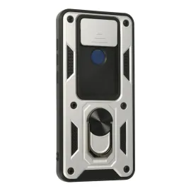 Newface Xiaomi Redmi Note 9 Kılıf Pars Lens Yüzüklü Silikon - Gümüş