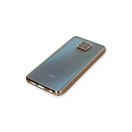 Newface Xiaomi Redmi Note 9 Pro Kılıf Razer Lensli Silikon - Gold