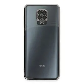Newface Xiaomi Redmi Note 9 Pro Kılıf Razer Lensli Silikon - Gümüş