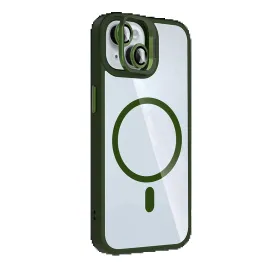 Joko Apple Iphone 15 Plus Remim Lensli Magsafe Standlı Kapak - Koyu Yeşil