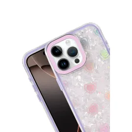 Newface Apple Iphone 15 Lumi Desenli Kapak - Mor