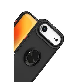 Newface Apple Iphone 17 Air Montreal Yüzüklü Silikon Kapak - Siyah