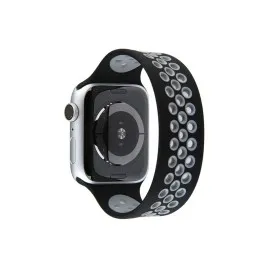 Newface Apple Watch 38Mm Ayarlı Delikli Silikon Kordon - Siyah-Gri