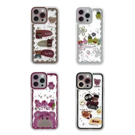 Newface Iphone 14 Pro Max Kılıf Sweet Desenli Silikon Kapak - Şeffaf