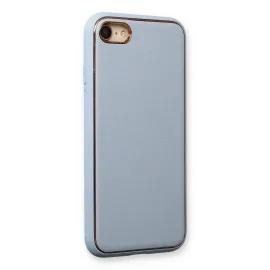 Newface Iphone 7 Kılıf Coco Deri Silikon Kapak - Açık Mavi