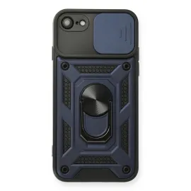 Newface Iphone 7 Kılıf Pars Lens Yüzüklü Silikon - Lacivert