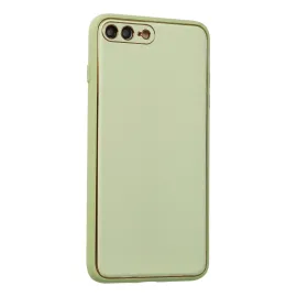 Newface Iphone 7 Plus Kılıf Coco Deri Silikon Kapak - Açık Yeşil