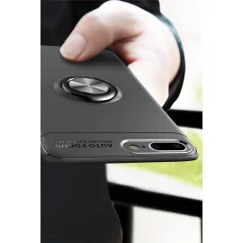 Newface Iphone 7 Plus Kılıf Range Yüzüklü Silikon - Kırmızı