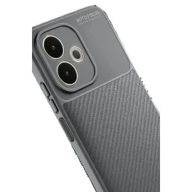 Newface Oppo A5 Pro 4G Kılıf Auto Focus Karbon Kapak - Gri